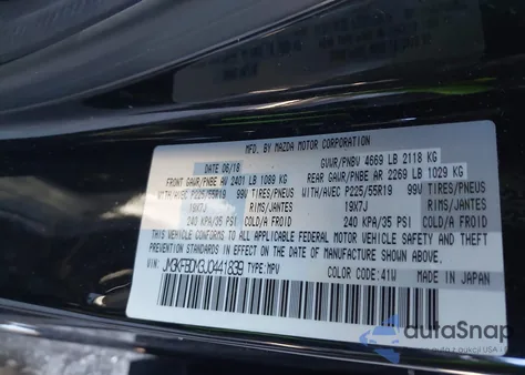 2018 Mazda Cx-5 Grand Touring from USA, damaged, VIN JM3KFBDM3J0441839